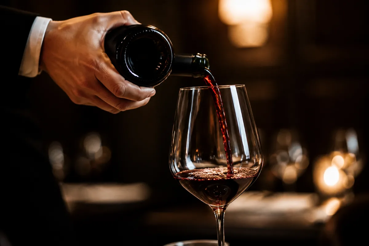 Carte de restaurant en cuir uni fermée posée près d’un verre à pied